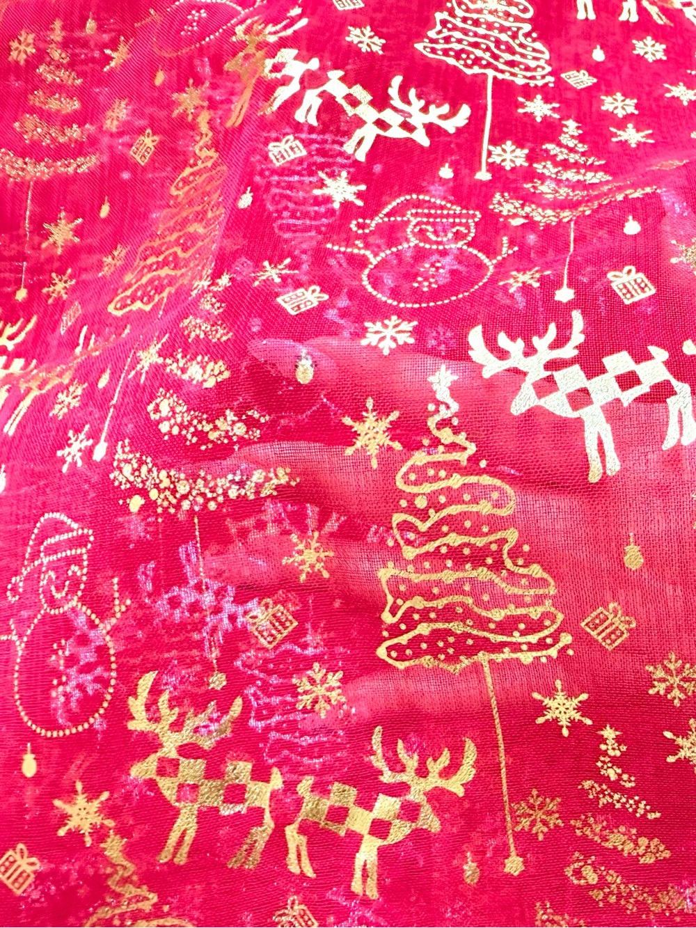 Walmart Sheer Red Gold Foil Rod Pocket Curtain Panel Pair 48”